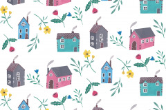 houses and flowers
